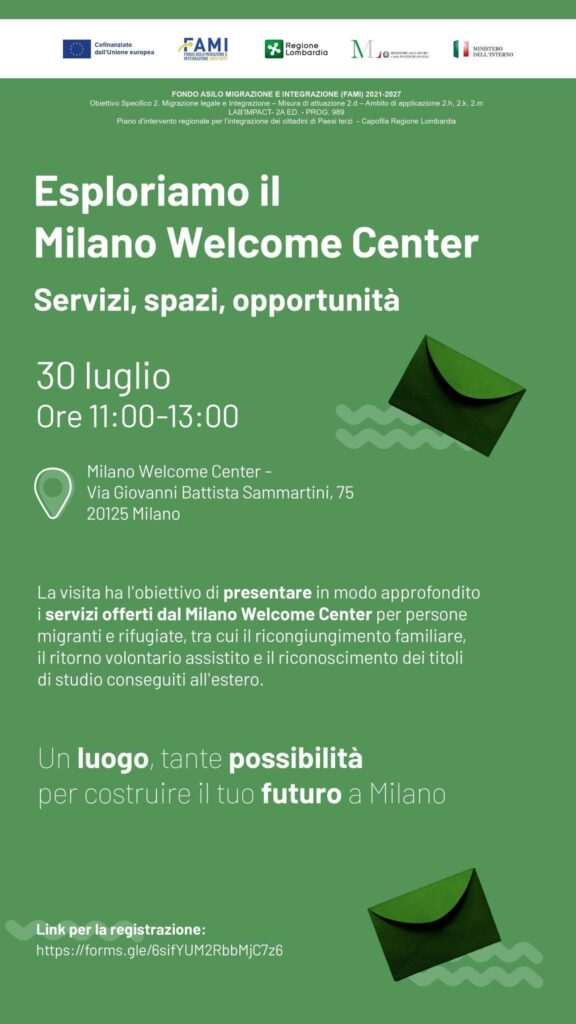 Visita guidata al Milano Welcome Center con Work in Progress Esploriamo il milano welcome center 30 luglio 2026